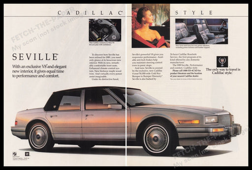 Cadillac Seville Car 1980s Print Advertisement (2 pages) 1989 Fetch the Paper!