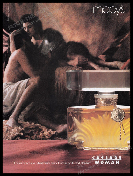 Caesars Woman 1980s Print Advertisement Ad 1989 Fragrance Fetch the Paper!