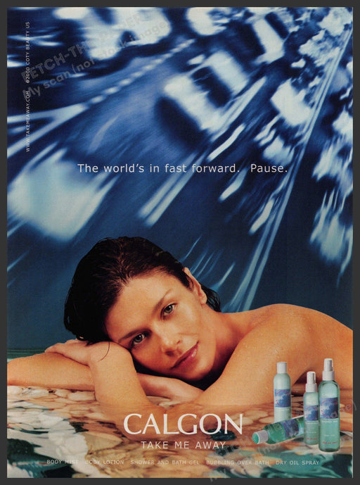 Calgon Take Me Away 2000s Print Advertisement 2001 Traffic in Fast Forward Fetch-the-Paper