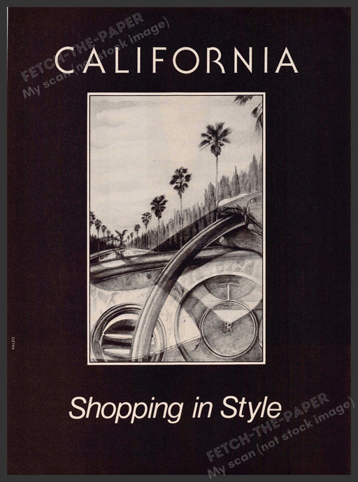 California 1970s Print Advertisement 1979 "Shopping in Style" California