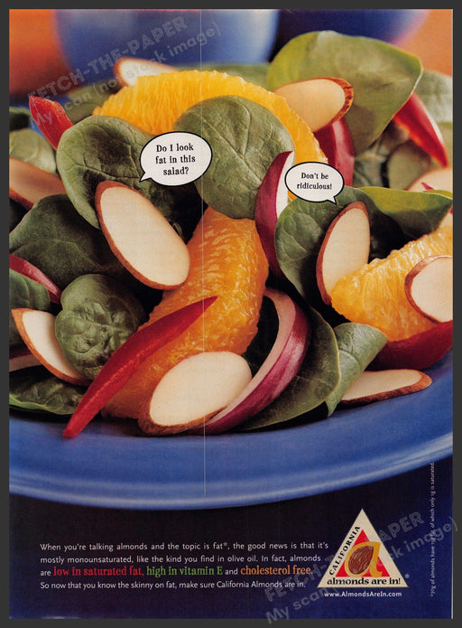 California Almonds 2000s Print Advertisement 2002 Salad Fetch-the-Paper