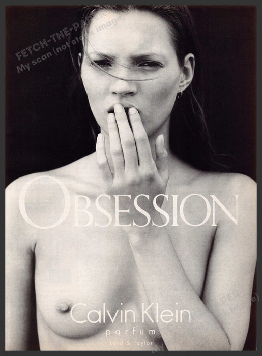Calvin Klein 1990s Print Advertisement Ad 1994 Obsession Kate Moss Bare Calvin Klein