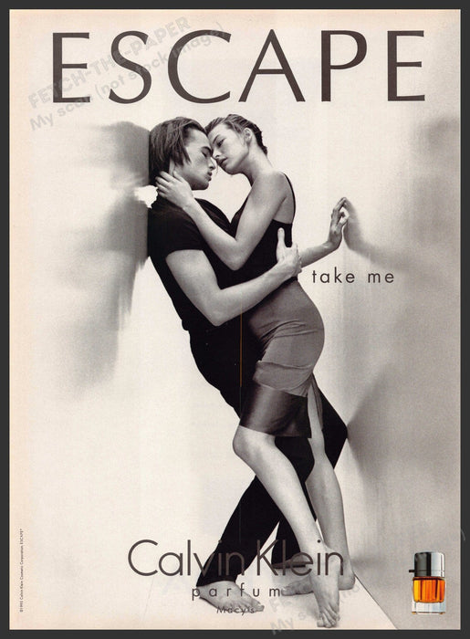 Calvin Klein 1990s Print Advertisement Ad 1995 Escape Take Me Couple Legs Calvin Klein