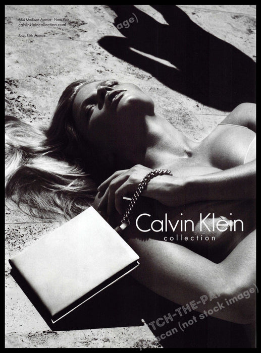 Calvin Klein 2010s Magazine Print Advertisement 2012 Lara Stone Monochromatic Calvin Klein