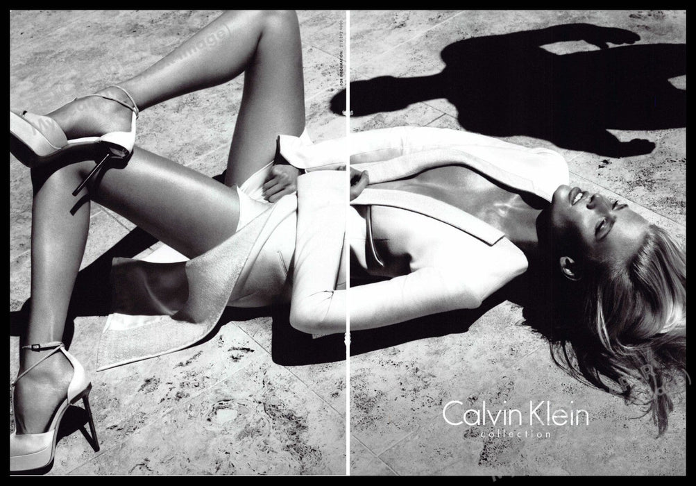 Calvin Klein 2010s Print Advertisement (2 page) 2012 Legs Lara Stone Rocks Calvin Klein
