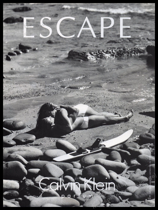 Calvin Klein Escape Perfume Promo 1990s Print Advertisement Ad 1993 Fetch the Paper!