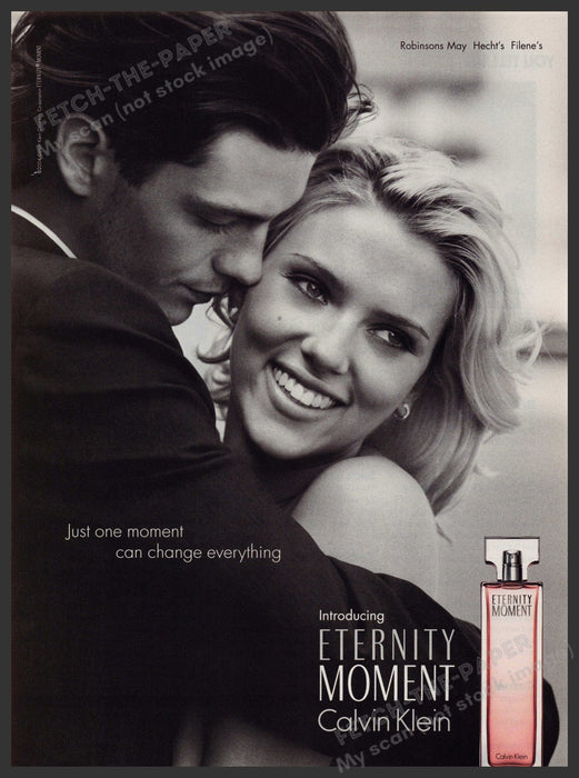 Calvin Klein Eternity Moment 2000s Print Advertisement 2004 Scarlett Johannson Fetch-the-Paper