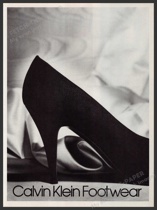 Calvin Klein Footwear 1980s Print Advertisement Ad 1987 Shoe Profile Fetch-the-Paper