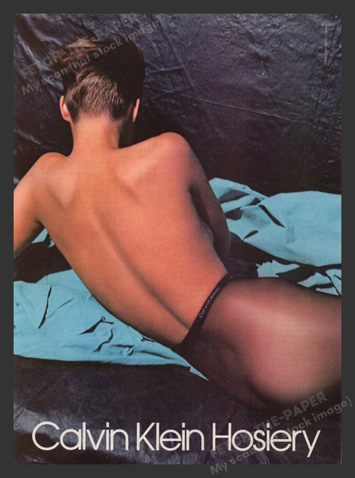 Calvin Klein Hosiery 1980s Print Advertisement Ad 1985 Back Calvin Klein