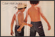 Calvin Klein Jeans 1970s Print Advertisement Ad (2 Page) 1979 Kids Suspenders Fetch-the-Paper