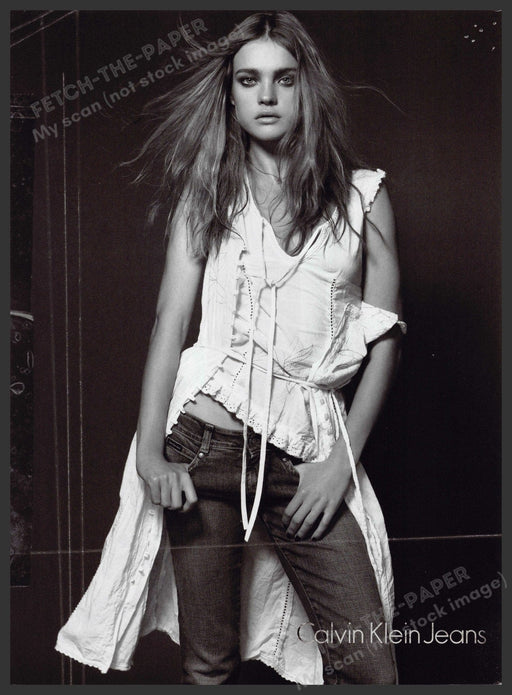 Calvin Klein Jeans 2000s Print Advertisement 2007 Bohemian Chemise Style Fetch-the-Paper