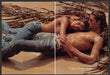 Calvin Klein Jeans 2000s Print Advertisement Ad (2 pg) 2006 Tan Topless Couple Fetch-the-Paper