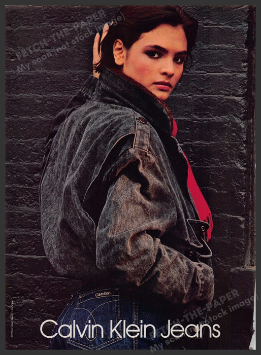 Calvin Klein Jeans Talisa Soto 1980s Print Advertisement 1983 Wall Dark Sexy Fetch-the-Paper