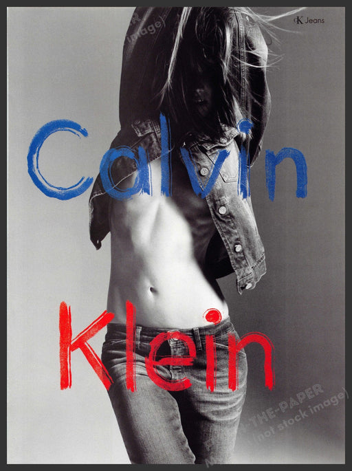 Calvin Klein Jessica Miller 2000s Print Advertisement 2002 Jeans Bare Fetch-the-Paper
