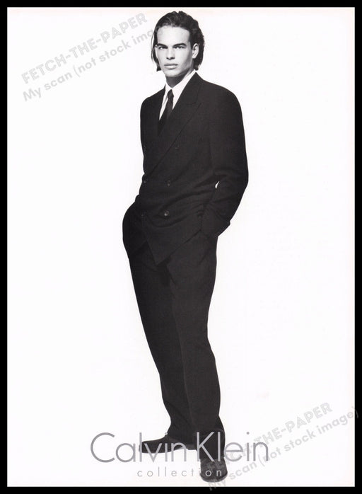Calvin Klein Joel West 1990s Print Advertisement Ad 1995 Clothing Male Model Fetch-the-Paper