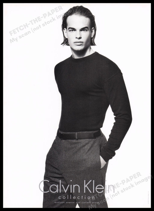 Calvin Klein Joel West 1990s Print Advertisement Ad 1995 Male Model Clothing Fetch the Paper!