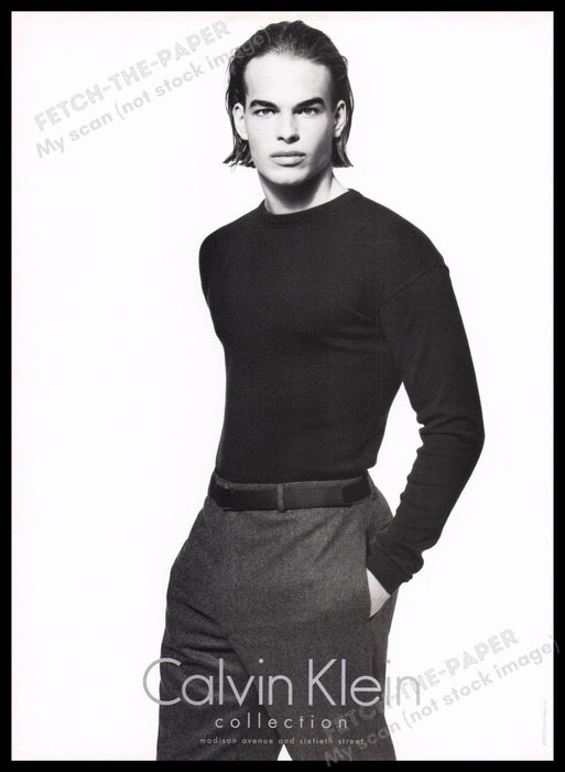 Calvin Klein Joel West 1990s Print Advertisement Ad 1995 Male Model Clothing Fetch the Paper!