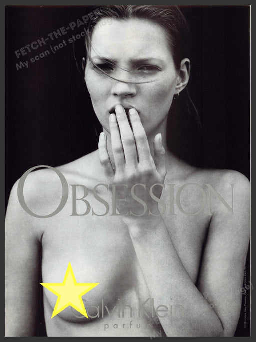 Calvin Klein Kate Moss 1990s Print Advertisement 1993 (Star is not on the ad) Fetch-the-Paper