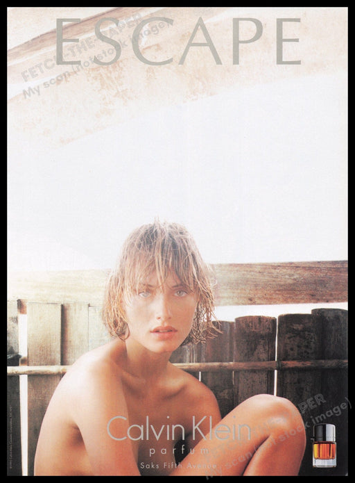 Calvin Klein Parfum 1990s Print Advertisement Ad 1995 Perfume Eyes Model Bare Fetch the Paper!