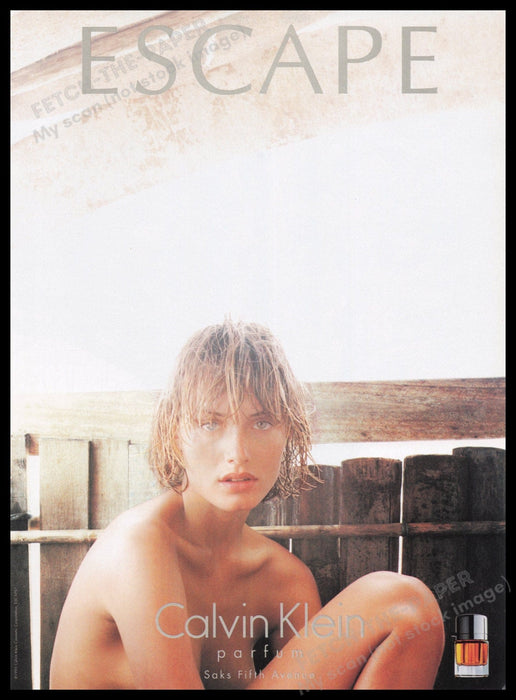 Calvin Klein Parfum 1990s Print Advertisement Ad 1995 Perfume Eyes Model Bare Fetch the Paper!