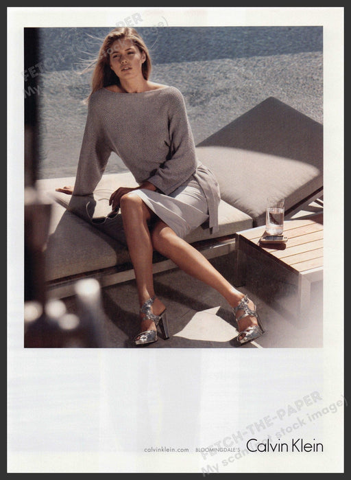 Calvin Klein Shoes 2000s Print Advertisement 2008 Legs Poolside Lounge Fetch-the-Paper
