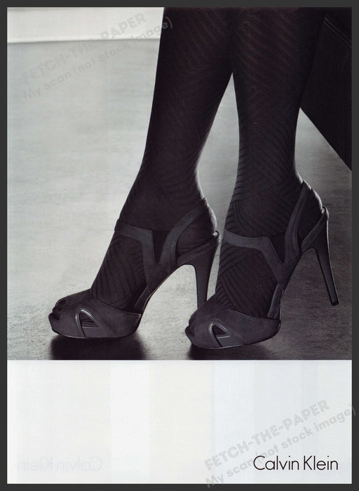 Calvin Klein Shoes 2000s Print Advertisement 2009 Legs Hosiery Feet Fetch-the-Paper
