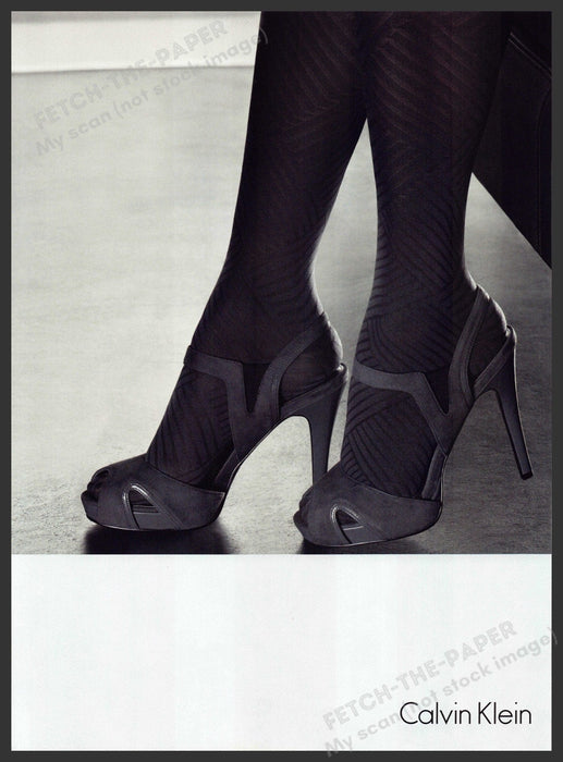 Calvin Klein Shoes 2000s Print Advertisement Ad 2009 Gray Tights Legs Feet Calvin Klein