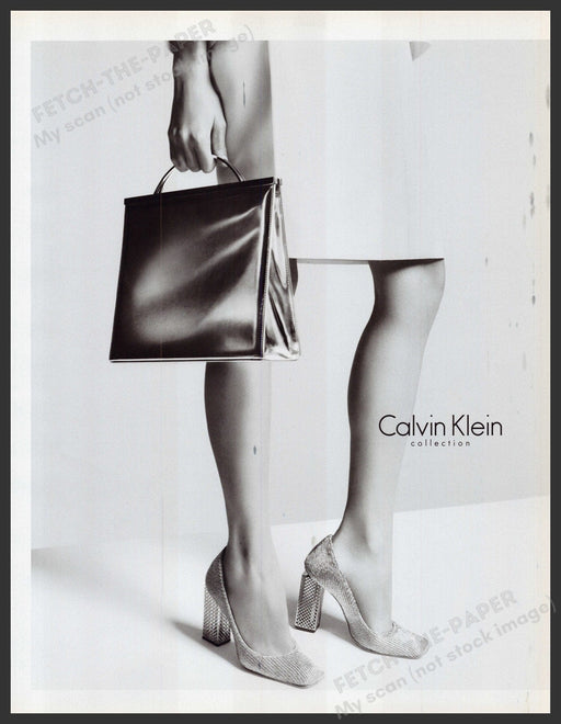 Calvin Klein Shoes 2000s Print Advertisement Ad 2009 Skirt Legs Black & White Fetch-the-Paper