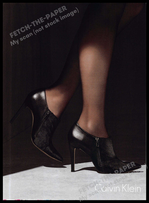 Calvin Klein Shoes 2010s Magazine Print Advertisement 2013 Legs Black Bootie Calvin Klein