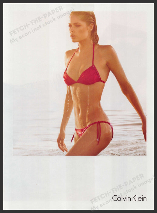 Calvin Klein Swimwear Doutzen Kroes 2000s Print Advertisement 2009 Bikini Water Fetch-the-Paper