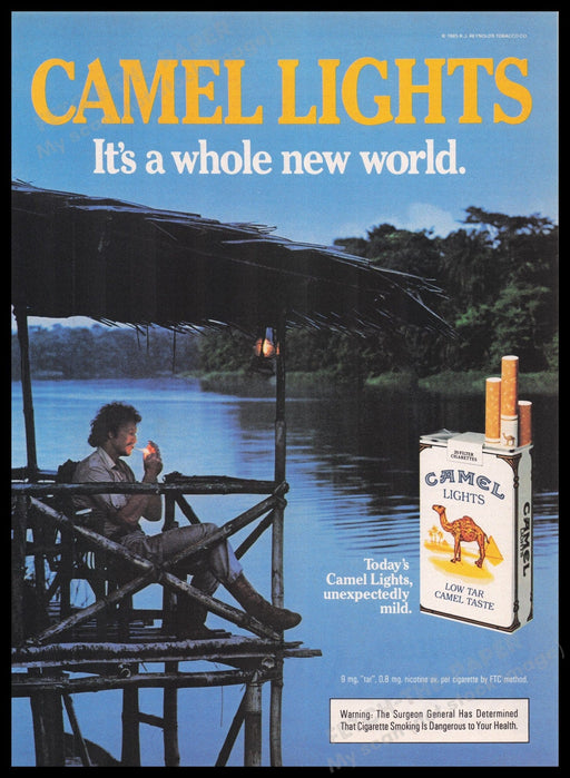 Camel Lights 1980s Print Advertisement Ad 1985 Fetch the Paper!