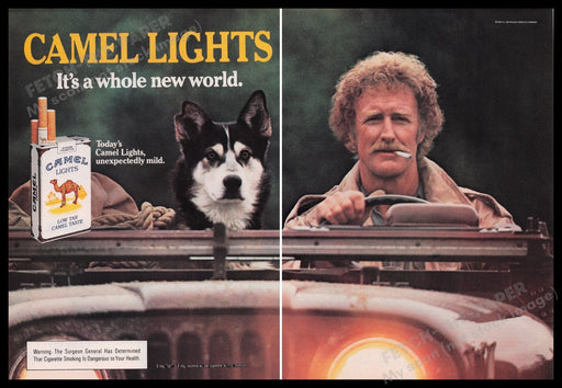 Camel Lights 1980s Print Advertisement Ad (2 pages) 1985 Fetch the Paper!