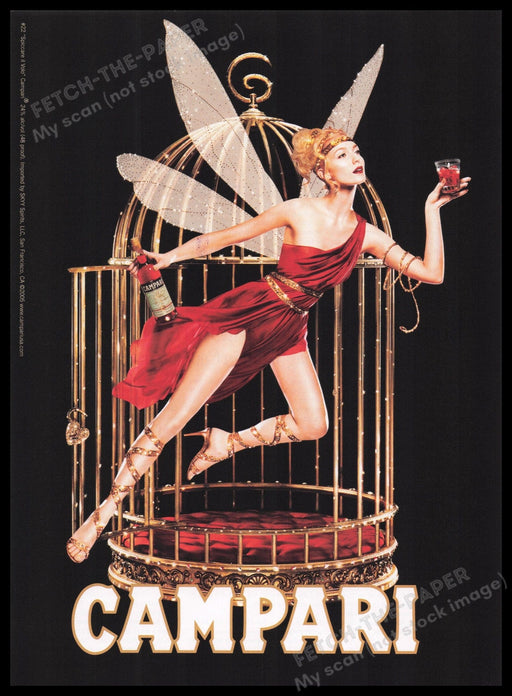 Campari #22 Spiccare il Volo 2000s Print Advertisement Ad 2005 Alcohol Fairy Fetch the Paper!