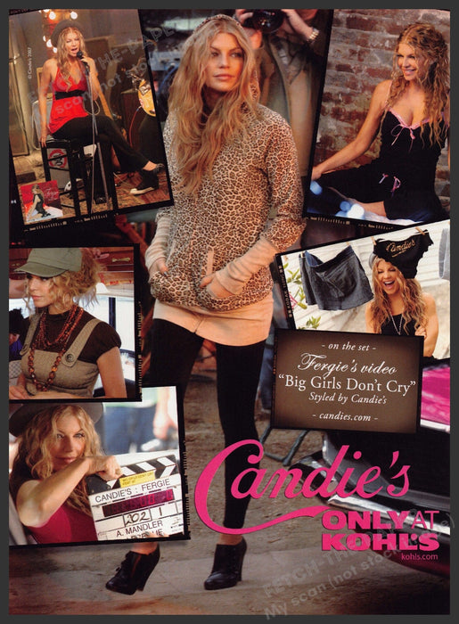 Candie's Clothing Fergie 2000s Print Advertisement 2007 "Big Girls Don't Cry" Fetch-the-Paper