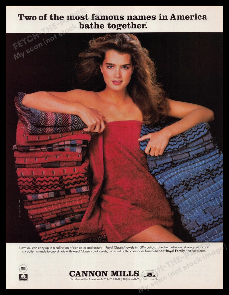 1984 Cannon Mills Towels Ad Featuring Brooke Shields — Fetch-the-Paper
