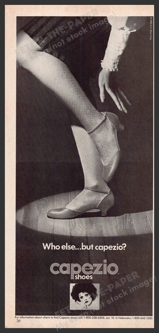 Capezio Shoes 1980s Print Advertisement 1982 Dancing Legs Skirt Fetch-the-Paper