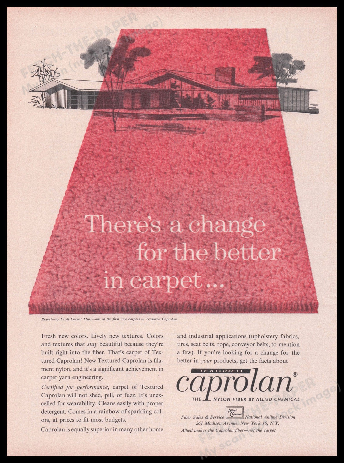 Vintage 1959 Caprolan Nylon Fiber Carpet Ad - Mid-Century Decor — Fetch ...