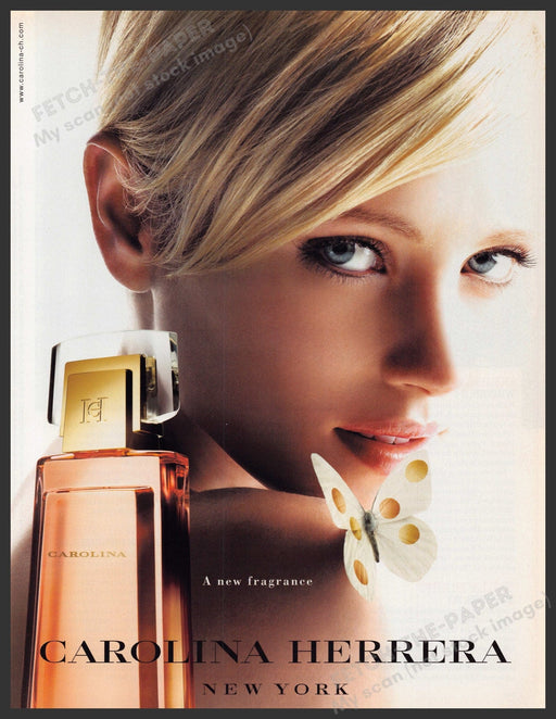 Carolina Herrera Fragrance 2000s Print Advertisement Ad 2003 Butterfly Fetch-the-Paper