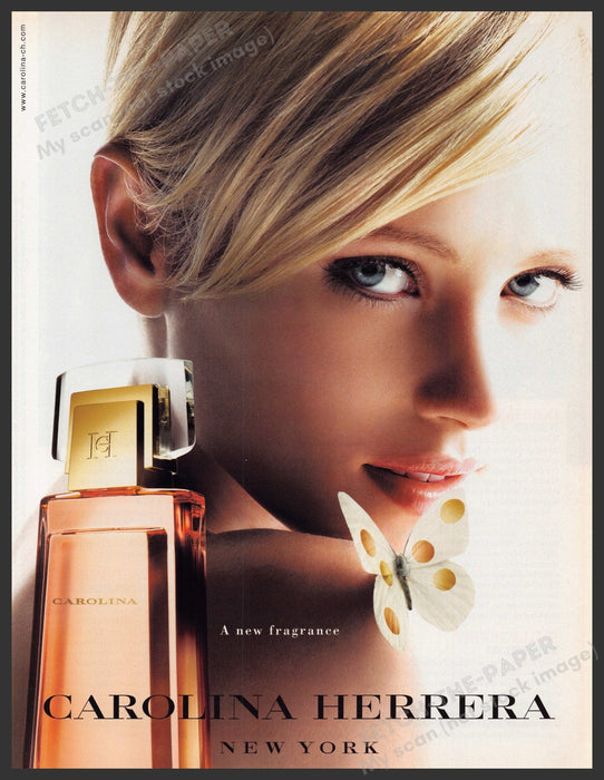Carolina Herrera Fragrance 2000s Print Advertisement Ad 2003 Butterfly Fetch-the-Paper