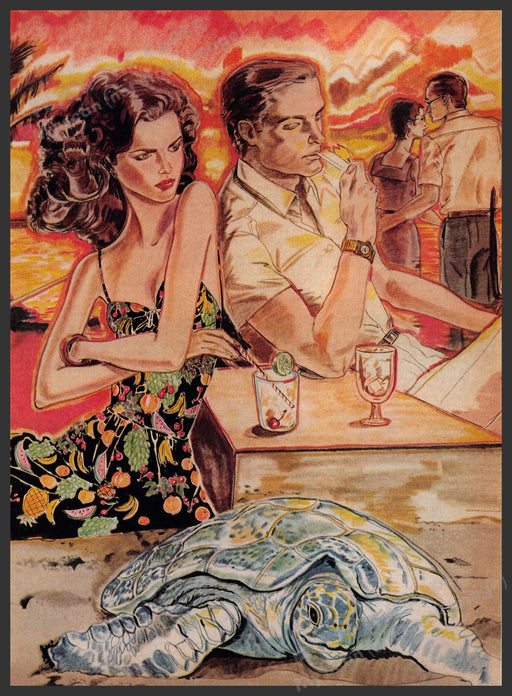 Catherine Clayton Purnell Artist 1980s Magazine Illustration 1982 Couple at Odds Fetch-the-Paper