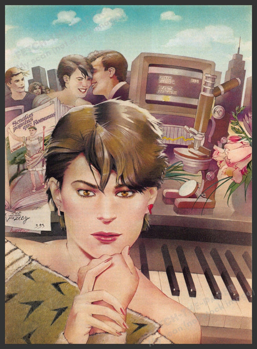 Catherine Huerta 1980s Magazine Illustration 1984 Big City Life Romance Fetch-the-Paper