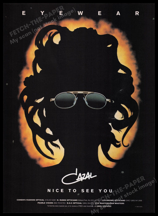 Cazal Eyewear 1990s Print Advertisement Ad 1996 Fetch the Paper!