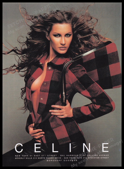 Celine Clothing 1990s Print Advertisement Ad 1999 Gisele Bundchen Fetch the Paper!
