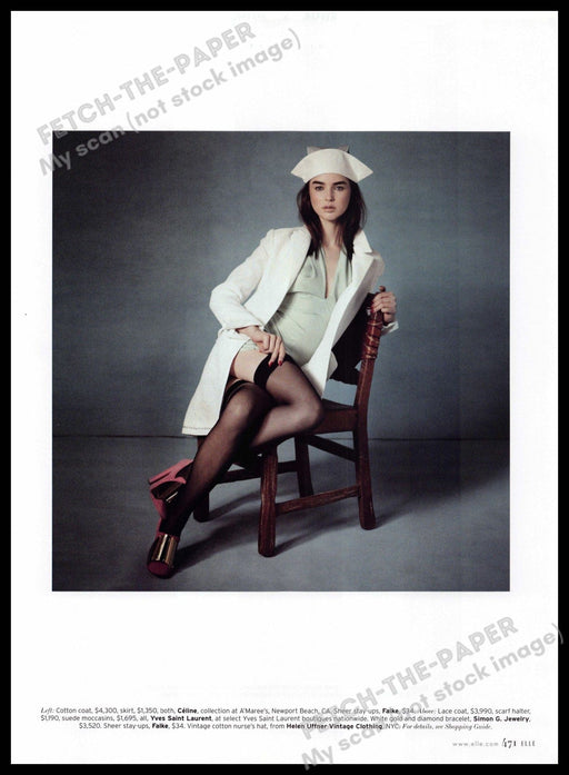 Celine Simon G. Falke 2010s Magazine Print Ad 2012 Legs Vintage Nurse Stockings Celine