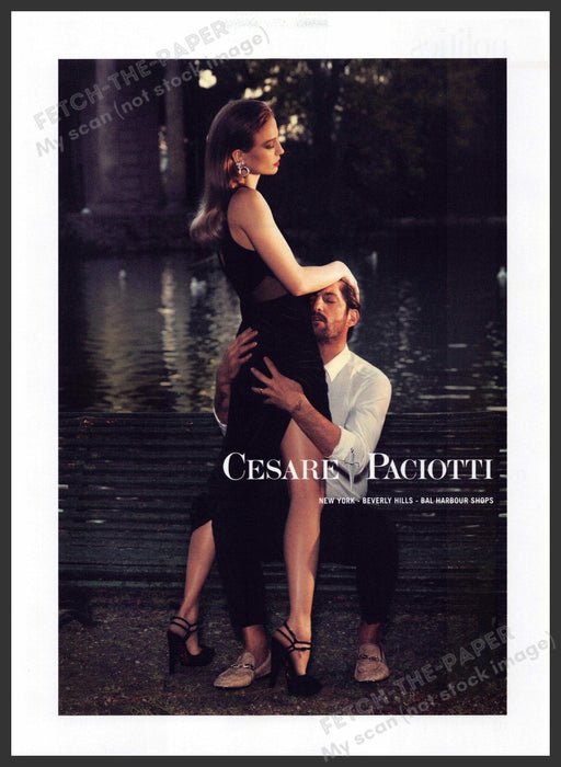 Cesare Paciotti 2000s Print Advertisement 2013 Legs Couple Park Bench Passion Fetch-the-Paper