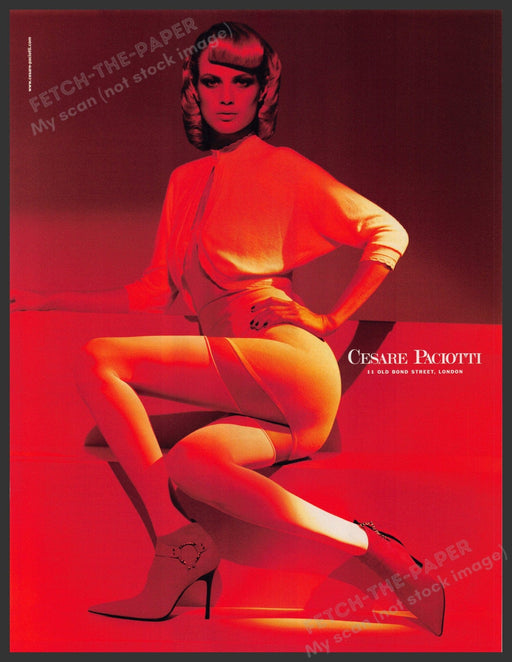 Cesare Paciotti Shoes 2000s Print Advertisement Ad 2003 Legs Red Stairs Fetch-the-Paper
