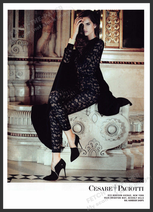 Cesare Paciotti Shoes 2010s Print Advertisement 2012 Legs Model Sitting Stone Fetch-the-Paper