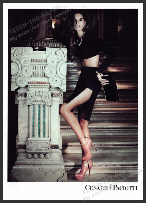 Cesare Paciotti Shoes 2010s Print Advertisement 2012 Long Legs Stone Pillar Fetch-the-Paper