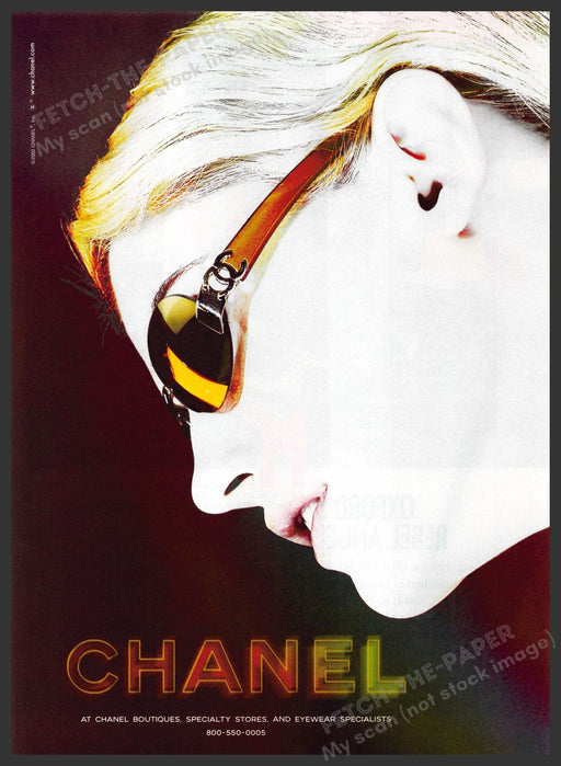 Chanel 2000s Print Advertisement Ad 2002 Sunglasses Woman Chanel