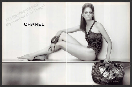 Chanel Accessories 2000s Print Advertisement Ad (2 Page) 2008 Legs Fetch-the-Paper